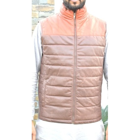 Leather Jacket, Half sleeve Jacket ,Leather Waistcoat, Men's Waistcoat